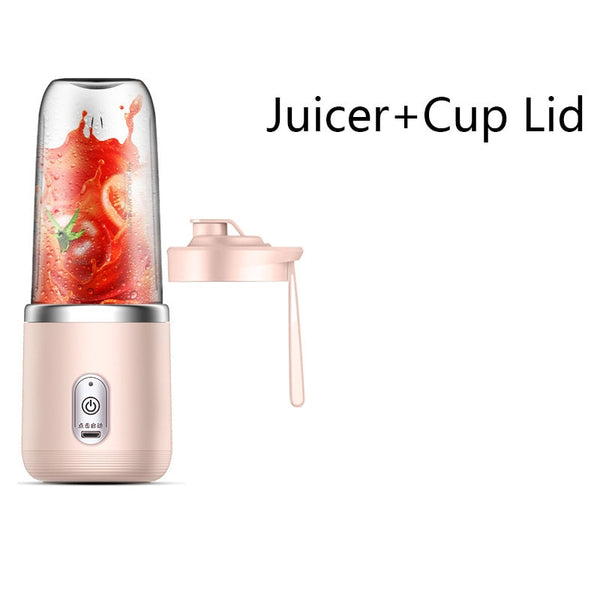 6 Blades Portable Juicer Cup Juicer Fruit Juice Cup Automatic 400ml  Electric Juicer Smoothie Blender Household Ice Crush Cup