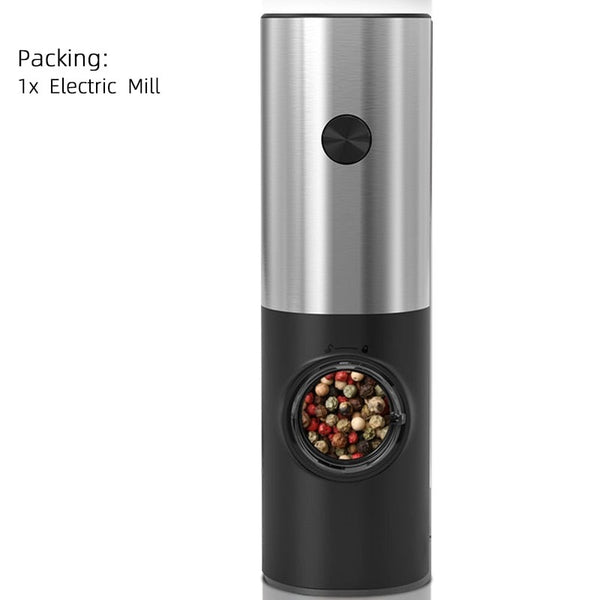 2X Electric Pepper Salt Grinder Mill Operated LED Light Battery Automatic