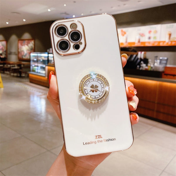 Bling Glitter Sparkle Diamond Mirror Phone Case with Ring Finger Stand  Holder