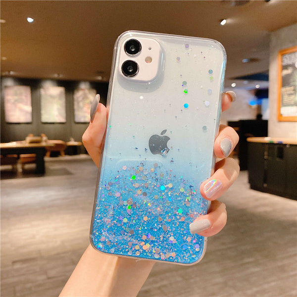 Rainbow Glitter Pink Butterfly Holder Phone Case For iphone 14 12 13 11 Pro  Max Plus Cute Girl Stand Floral Soft Silicone Cover