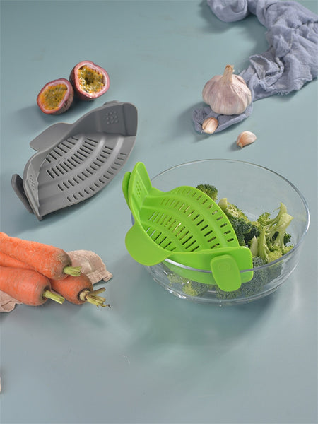 Kitchen Gizmo Snap N Strain Pot Strainer and Pasta Strainer - Adjustable  Silicone Clip On Strainer for Pots, Pans, and Bowls - Lime Green