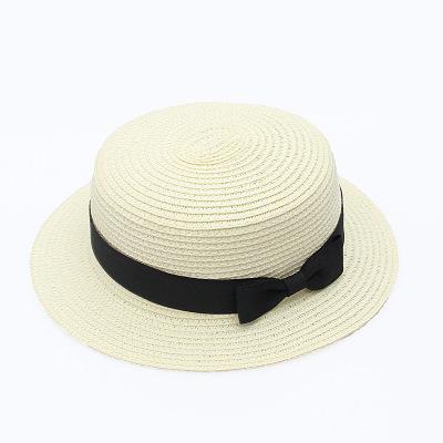 Women Summer Beach Straw Hat Casual Wide Brim Bowknot Straw Hat