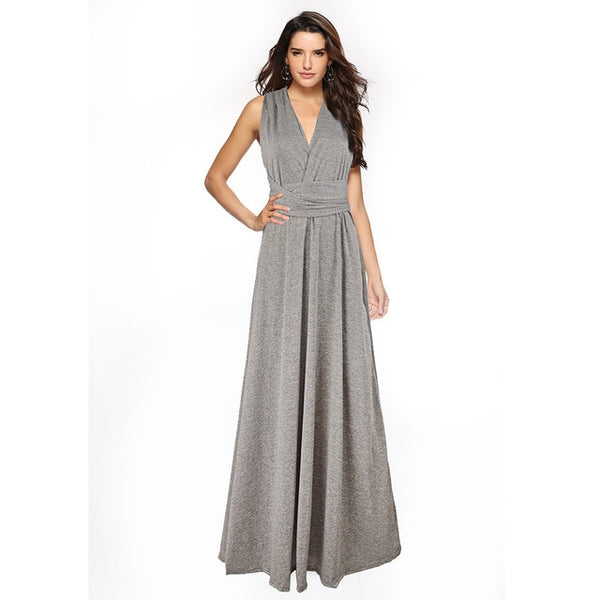 SALE ITEM Last in Stock , Halter Neck Grey Maxi Gown, Backless Maxi Grey  Dress 1070 -  Sweden