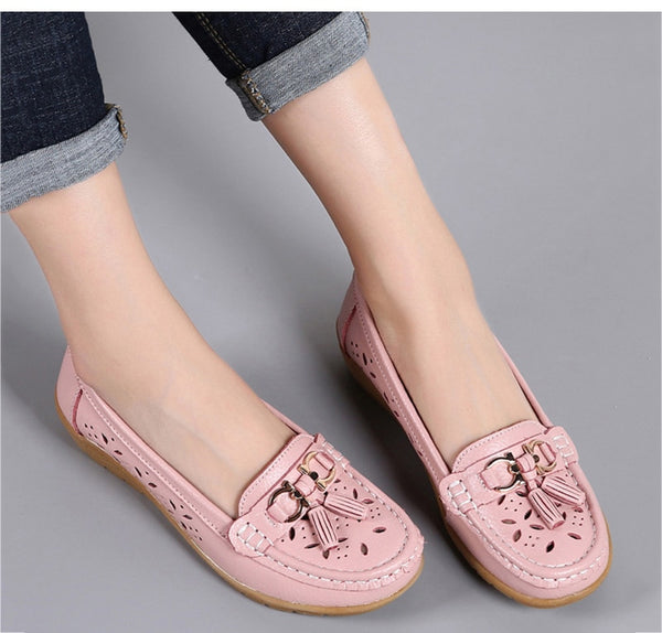 Women Loafers, Low heels slip on Casual Flats, Nurse shoes, Leather sh –  Stylemein