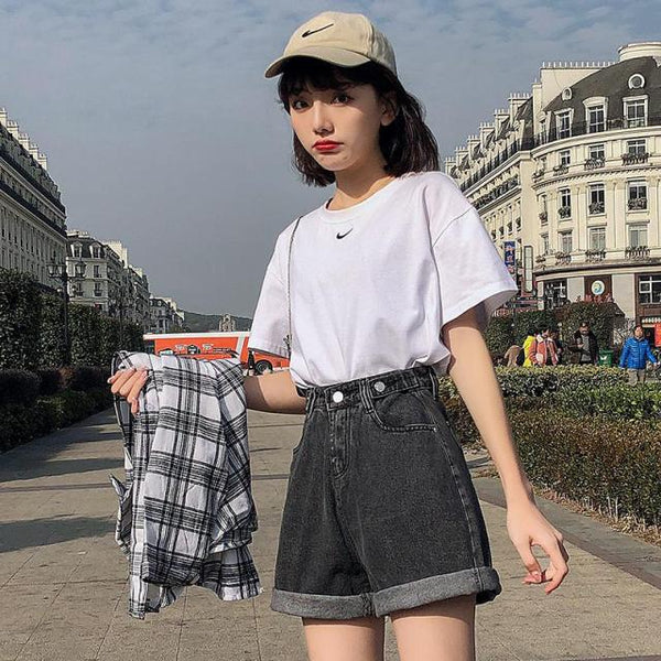 Women Korean Style Jean Shorts, Denim Pant Pantalones